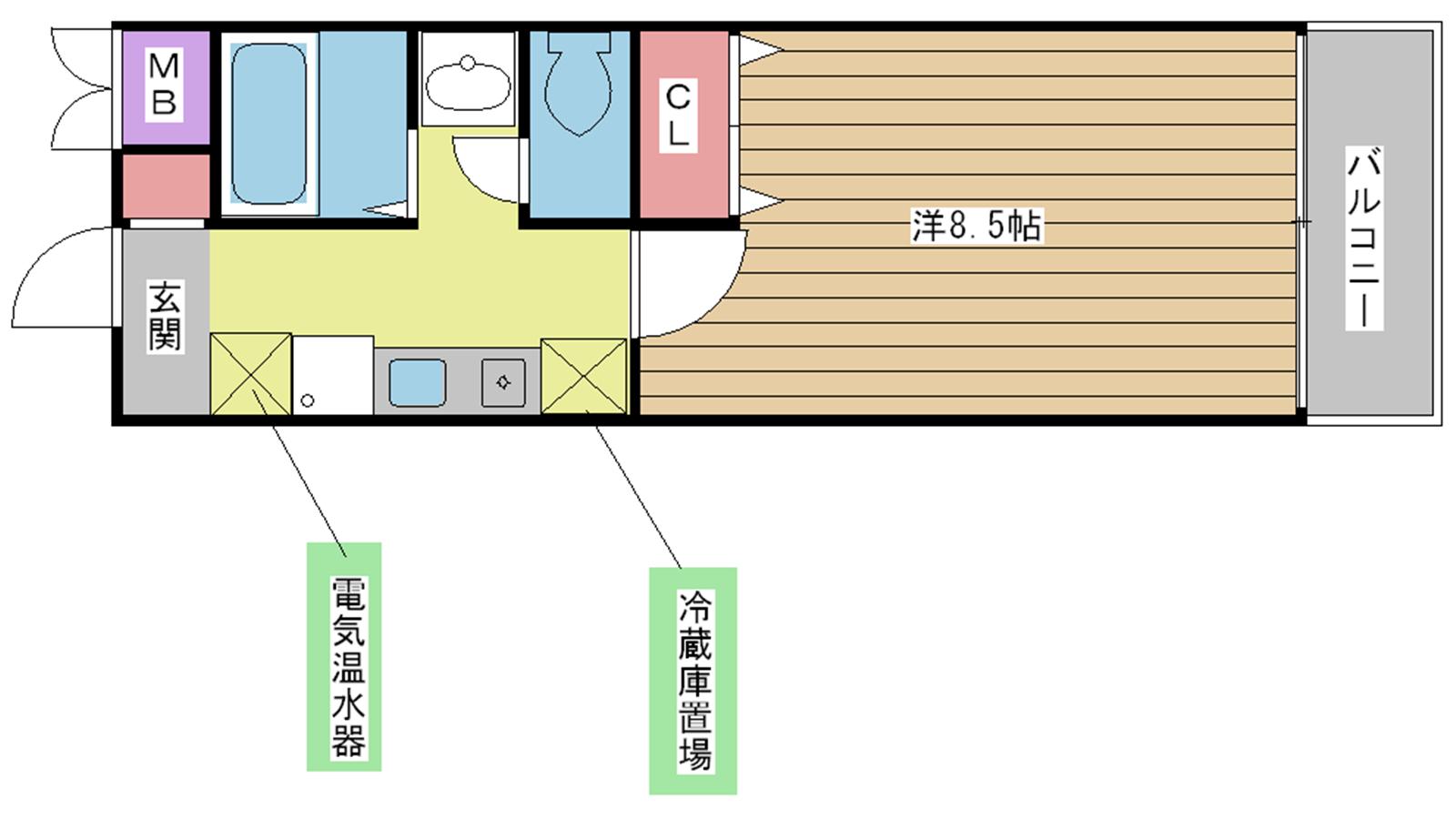 神戸市須磨区前池町（山陽電鉄線板宿駅）のマンション賃貸物件 間取画像