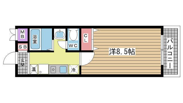 神戸市須磨区前池町（神戸市営地下鉄線板宿駅）のマンション賃貸物件 間取画像