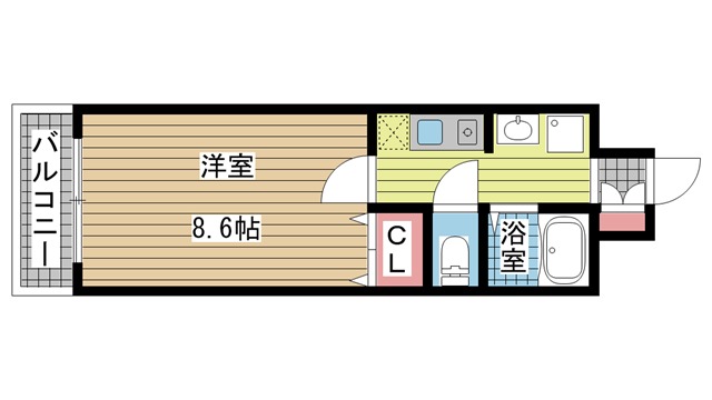 神戸市須磨区前池町（神戸市営地下鉄線板宿駅）のマンション賃貸物件 間取画像