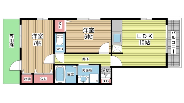 神戸市須磨区月見山本町（ＪＲ山陽本線須磨海浜公園駅）のマンション賃貸物件 間取画像