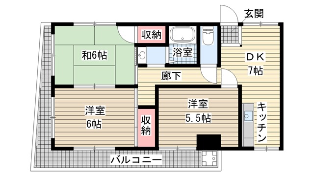 神戸市兵庫区下祇園町(神戸市営地下鉄線大倉山駅)のマンション賃貸物件 間取画像
