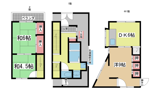 神戸市北区鈴蘭台西町（神戸電鉄有馬線鈴蘭台駅）の貸家賃貸物件 間取画像