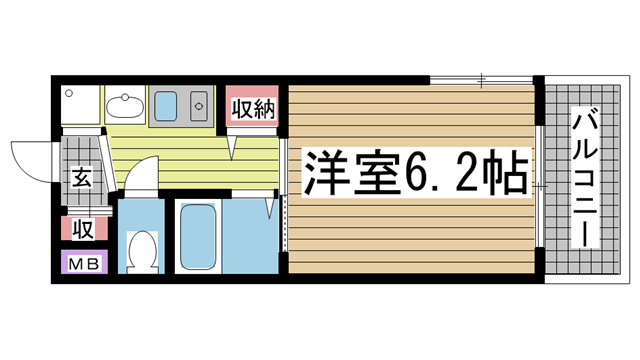 神戸市中央区東川崎町（ＪＲ東海道本線（近畿）神戸駅）のマンション賃貸物件 間取画像