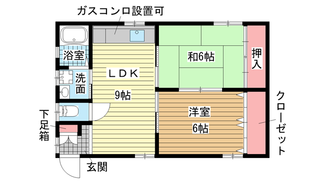 神戸市長田区野田町（ＪＲ山陽本線鷹取駅）のマンション賃貸物件 間取画像