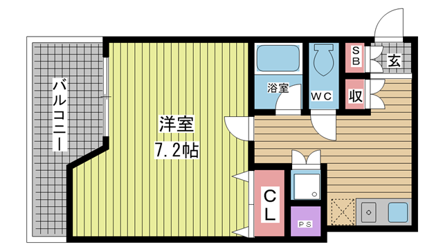 神戸市須磨区千守町（山陽電鉄線須磨寺駅）のマンション賃貸物件 間取画像