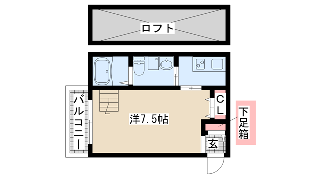 神戸市兵庫区東出町（ＪＲ東海道本線（近畿）神戸駅）のアパート賃貸物件 間取画像