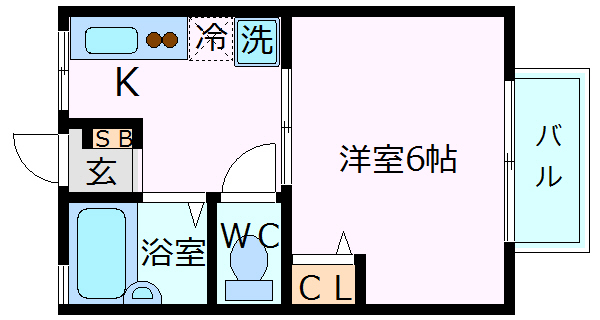 神戸市中央区二宮町（ＪＲ東海道本線（近畿）三ノ宮駅）のアパート賃貸物件 間取画像