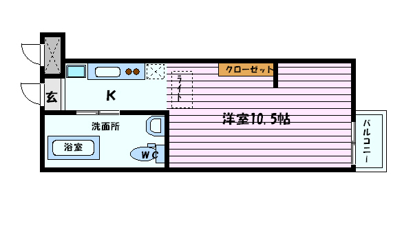 神戸市中央区北野町（神戸市営地下鉄線新神戸駅）のハイツ賃貸物件 間取画像