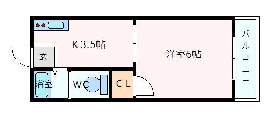 神戸市中央区熊内町（ＪＲ東海道本線（近畿）三ノ宮駅）のマンション賃貸物件 間取画像
