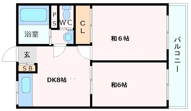 神戸市中央区花隈町（ＪＲ山陽本線兵庫駅）のマンション賃貸物件 間取画像