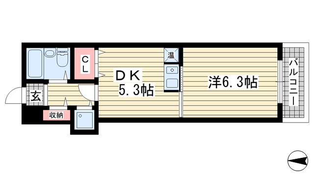 神戸市中央区神若通(阪急神戸線春日野道駅)のマンション賃貸物件 間取画像