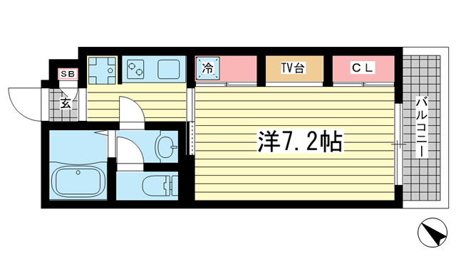 神戸市中央区国香通(阪急神戸線春日野道駅)のマンション賃貸物件 間取画像