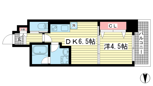 神戸市中央区加納町(阪急神戸線神戸三宮駅)のマンション賃貸物件 間取画像