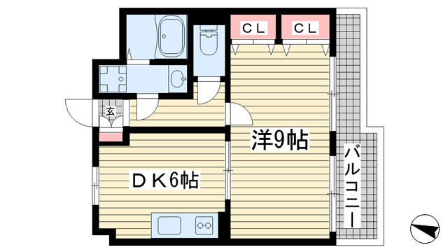 神戸市中央区下山手通(JR東海道本線(近畿)元町駅)のマンション賃貸物件 間取画像