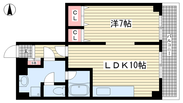 神戸市中央区下山手通(神戸高速線花隈駅)のマンション賃貸物件 間取画像