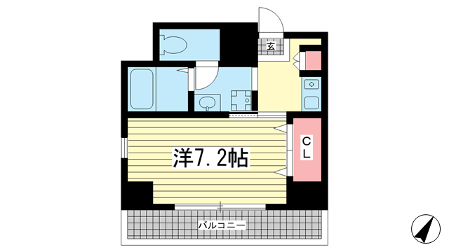 神戸市中央区雲井通(JR東海道本線(近畿)三ノ宮駅)のマンション賃貸物件 間取画像