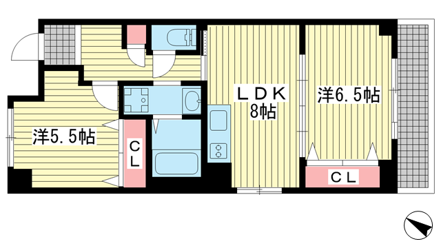 神戸市兵庫区下沢通(神戸市営地下鉄線湊川公園駅)のマンション賃貸物件 間取画像