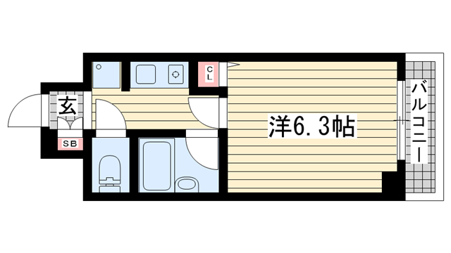 神戸市中央区二宮町(JR東海道本線(近畿)三ノ宮駅)のマンション賃貸物件 間取画像