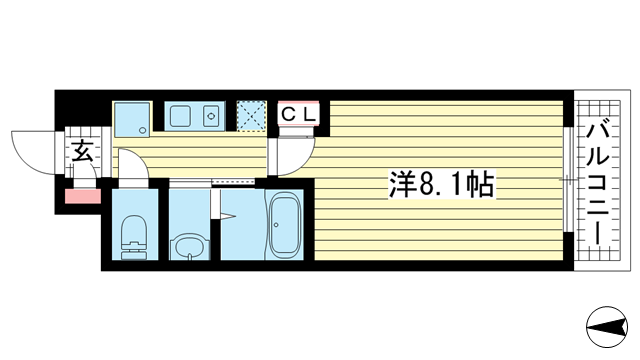 神戸市中央区山本通(JR東海道本線(近畿)三ノ宮駅)のマンション賃貸物件 間取画像