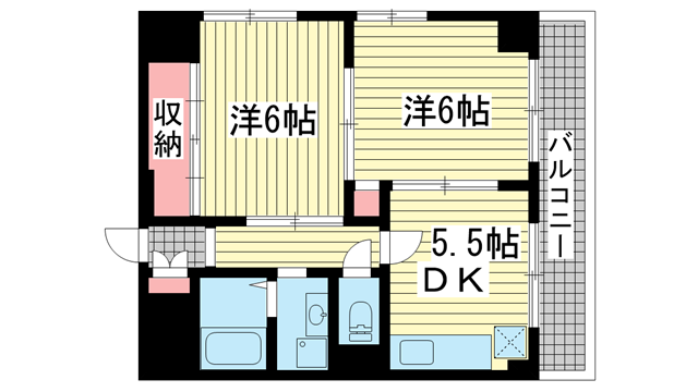 神戸市中央区相生町(JR東海道本線(近畿)神戸駅)のマンション賃貸物件 間取画像