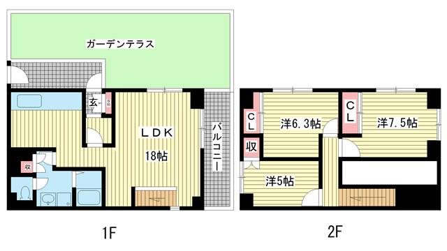 神戸市兵庫区矢部町(神戸市営地下鉄線大倉山駅)のマンション賃貸物件 間取画像
