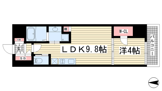 神戸市中央区中山手通(JR東海道本線(近畿)三ノ宮駅)のマンション賃貸物件 間取画像