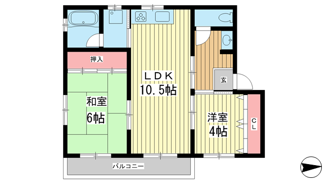 神戸市中央区旭通(JR東海道本線(近畿)三ノ宮駅)のマンション賃貸物件 間取画像