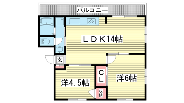 神戸市中央区山本通(神戸市営地下鉄線県庁前駅)のマンション賃貸物件 間取画像