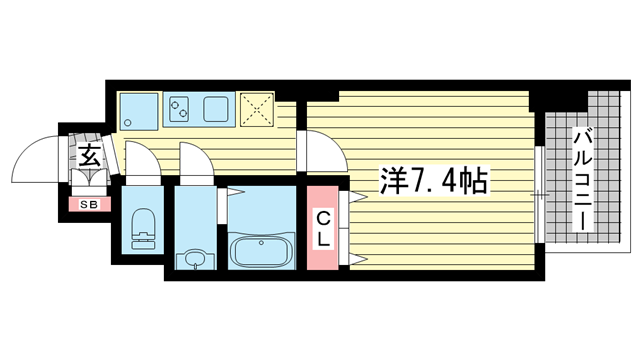 神戸市中央区御幸通(JR東海道本線(近畿)三ノ宮駅)のマンション賃貸物件 間取画像
