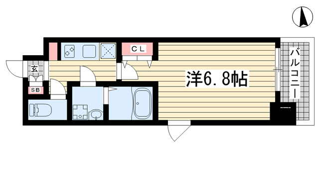 神戸市中央区花隈町(神戸高速線花隈駅)のマンション賃貸物件 間取画像