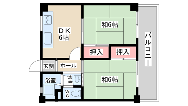 神戸市灘区八幡町(阪急神戸線六甲駅)のマンション賃貸物件 間取画像