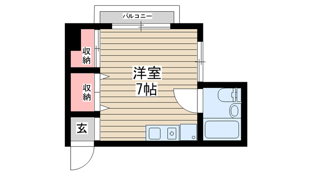 神戸市中央区生田町(神戸市営地下鉄線新神戸駅)のマンション賃貸物件 間取画像