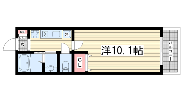 神戸市中央区磯上通(JR東海道本線(近畿)三ノ宮駅)のマンション賃貸物件 間取画像