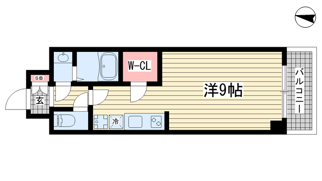 神戸市中央区花隈町(神戸高速線花隈駅)のマンション賃貸物件 間取画像