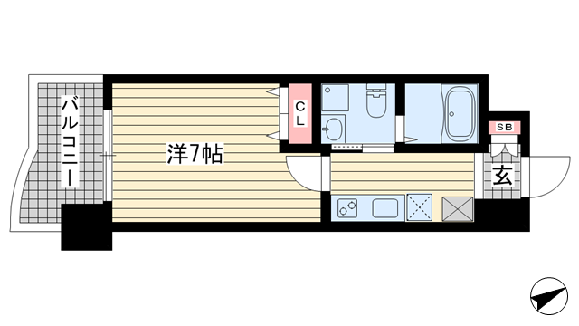 神戸市中央区海岸通(神戸市営地下鉄海岸線みなと元町駅)のマンション賃貸物件 間取画像