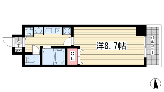 神戸市中央区加納町(JR東海道本線(近畿)三ノ宮駅)のマンション賃貸物件 間取画像