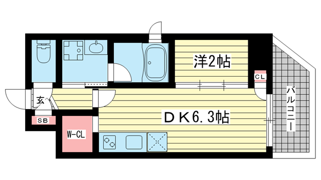 神戸市中央区元町通(JR東海道本線(近畿)元町駅)のマンション賃貸物件 間取画像