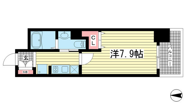 神戸市中央区中山手通(神戸市営地下鉄線県庁前駅)のマンション賃貸物件 間取画像