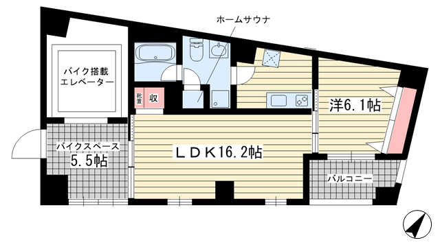 神戸市中央区北長狭通(神戸高速線花隈駅)のマンション賃貸物件 間取画像